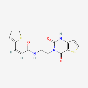 molecular formula C15H13N3O3S2 B2558326 (Z)-N-(2-(2,4-dioxo-1,2-dihydrothieno[3,2-d]pyrimidin-3(4H)-yl)ethyl)-3-(thiophen-2-yl)acrylamide CAS No. 1904613-83-7