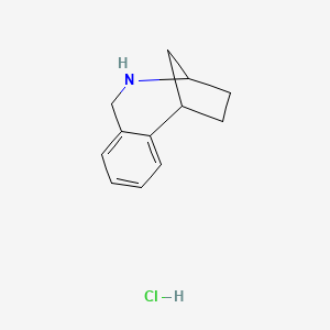 molecular formula C12H16ClN B2558327 9-氮杂三环[8.2.1.02,7]十三-2,4,6-三烯；盐酸盐 CAS No. 2402830-75-3
