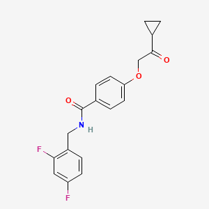 molecular formula C19H17F2NO3 B2558329 4-(2-环丙基-2-氧代乙氧基)-N-(2,4-二氟苄基)苯甲酰胺 CAS No. 1226454-60-9