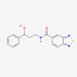 molecular formula C16H15N3O2S B2558352 N-(3-hydroxy-3-phenylpropyl)-2,1,3-benzothiadiazole-5-carboxamide CAS No. 1396798-02-9