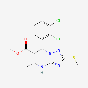 molecular formula C15H14Cl2N4O2S B2558354 Methyl 7-(2,3-dichlorophenyl)-5-methyl-2-(methylthio)-4,7-dihydro-[1,2,4]triazolo[1,5-a]pyrimidine-6-carboxylate CAS No. 909574-75-0