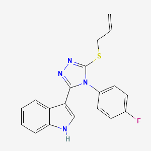 molecular formula C19H15FN4S B2558358 3-(5-(烯丙硫代)-4-(4-氟苯基)-4H-1,2,4-三唑-3-基)-1H-吲哚 CAS No. 946236-12-0