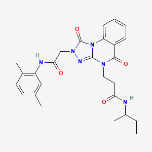 molecular formula C26H30N6O4 B2558363 N-(sec-butyl)-3-(2-(2-((2,5-dimethylphenyl)amino)-2-oxoethyl)-1,5-dioxo-1,2-dihydro-[1,2,4]triazolo[4,3-a]quinazolin-4(5H)-yl)propanamide CAS No. 1242996-09-3