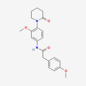 molecular formula C21H24N2O4 B2558366 N-[3-methoxy-4-(2-oxopiperidin-1-yl)phenyl]-2-(4-methoxyphenyl)acetamide CAS No. 941918-74-7