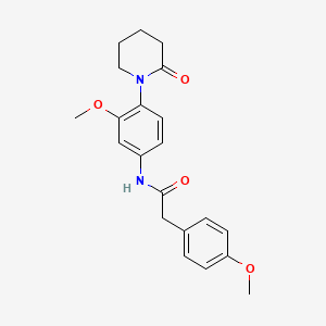 molecular formula C21H24N2O4 B2558366 N-(3-methoxy-4-(2-oxopiperidin-1-yl)phenyl)-2-(4-methoxyphenyl)acetamide CAS No. 941918-74-7