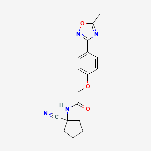 molecular formula C17H18N4O3 B2558367 N-(1-cyanocyclopentyl)-2-[4-(5-methyl-1,2,4-oxadiazol-3-yl)phenoxy]acetamide CAS No. 1197790-15-0