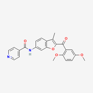 molecular formula C24H20N2O5 B2558371 N-[2-(2,5-二甲氧基苯甲酰)-3-甲基-1-苯并呋喃-6-基]吡啶-4-甲酰胺 CAS No. 951984-65-9
