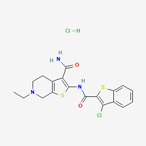 2-(3-Chlorobenzo[b]thiophene-2-carboxamido)-6-ethyl-4,5,6,7-tetrahydrothieno[2,3-c]pyridine-3-carboxamide hydrochloride
