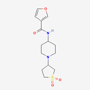 molecular formula C14H20N2O4S B2558375 N-(1-(1,1-dioxidotetrahydrothiophen-3-yl)piperidin-4-yl)furan-3-carboxamide CAS No. 2034335-59-4