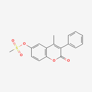 molecular formula C17H14O5S B2558376 4-methyl-2-oxo-3-phenyl-2H-chromen-6-yl methanesulfonate CAS No. 869341-33-3