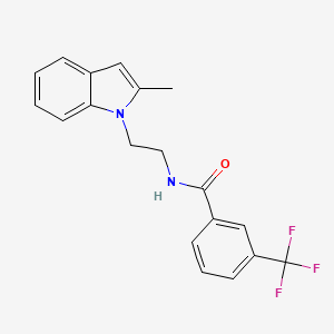 molecular formula C19H17F3N2O B2558378 N-[2-(2-甲基吲哚-1-基)乙基]-3-(三氟甲基)苯甲酰胺 CAS No. 689264-60-6