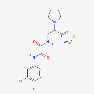 N1-(3-chloro-4-fluorophenyl)-N2-(2-(pyrrolidin-1-yl)-2-(thiophen-3-yl)ethyl)oxalamide