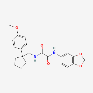 molecular formula C22H24N2O5 B2558396 N-(2H-1,3-benzodioxol-5-yl)-N'-{[1-(4-methoxyphenyl)cyclopentyl]methyl}ethanediamide CAS No. 1091475-64-7