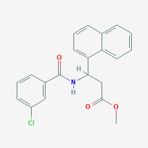 molecular formula C21H18ClNO3 B2558405 Methyl 3-[(3-chlorobenzoyl)amino]-3-(1-naphthyl)propanoate CAS No. 439108-87-9