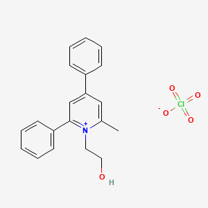molecular formula C20H20ClNO5 B2558407 1-(2-Hydroxyethyl)-2-methyl-4,6-diphenylpyridin-1-ium perchlorate CAS No. 69821-41-6