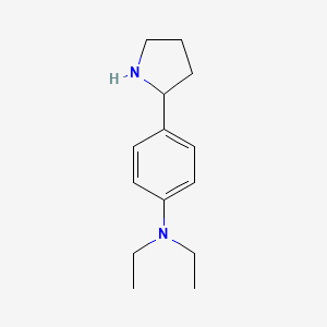 molecular formula C14H22N2 B2558412 N,N-二乙基-4-(吡咯烷-2-基)苯胺 CAS No. 383127-88-6