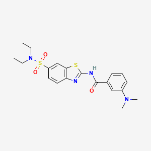 molecular formula C20H24N4O3S2 B2558414 N-[6-(diethylsulfamoyl)-1,3-benzothiazol-2-yl]-3-(dimethylamino)benzamide CAS No. 865592-38-7