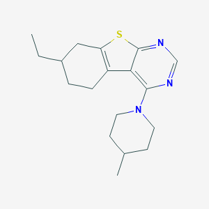 molecular formula C18H25N3S B255842 7-Ethyl-4-(4-methylpiperidin-1-yl)-5,6,7,8-tetrahydro[1]benzothieno[2,3-d]pyrimidine 