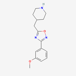 molecular formula C15H19N3O2 B2558420 4-{[3-(3-Methoxyphenyl)-1,2,4-oxadiazol-5-yl]methyl}piperidine CAS No. 1400540-19-3