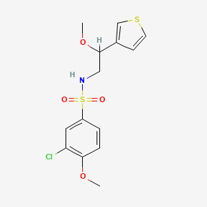 molecular formula C14H16ClNO4S2 B2558423 3-chloro-4-methoxy-N-(2-methoxy-2-(thiophen-3-yl)ethyl)benzenesulfonamide CAS No. 1448066-58-7