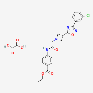 molecular formula C24H23ClN4O8 B2558424 4-(2-(3-(3-(3-氯苯基)-1,2,4-恶二唑-5-基)氮杂环丁-1-基)乙酰氨基)苯甲酸草酸乙酯 CAS No. 1351635-11-4