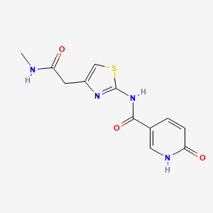 molecular formula C12H12N4O3S B2558433 N-(4-(2-(甲基氨基)-2-氧代乙基)噻唑-2-基)-6-氧代-1,6-二氢吡啶-3-甲酰胺 CAS No. 946336-66-9