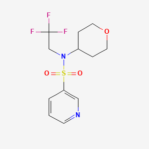 molecular formula C12H15F3N2O3S B2558437 N-(OXAN-4-YL)-N-(2,2,2-TRIFLUOROETHYL)PYRIDINE-3-SULFONAMIDE CAS No. 1428373-96-9