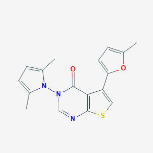 molecular formula C17H15N3O2S B255844 3-(2,5-Dimethylpyrrol-1-yl)-5-(5-methylfuran-2-yl)thieno[2,3-d]pyrimidin-4-one 