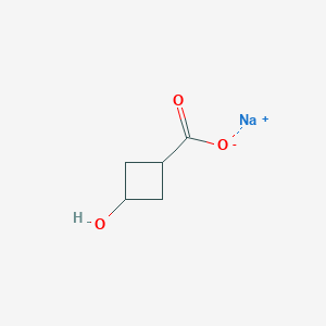 molecular formula C5H7NaO3 B2558440 Sodium;3-hydroxycyclobutane-1-carboxylate CAS No. 2416243-59-7