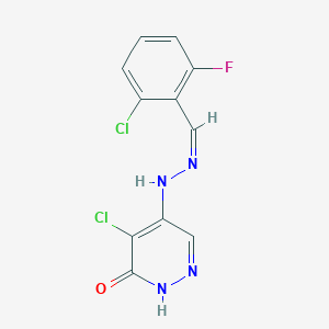 molecular formula C11H7Cl2FN4O B255846 2-Chloro-6-fluorobenzaldehyde (5-chloro-6-oxo-1,6-dihydro-4-pyridazinyl)hydrazone 