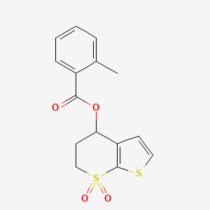(7,7-dioxo-5,6-dihydro-4H-thieno[2,3-b]thiopyran-4-yl) 2-methylbenzoate