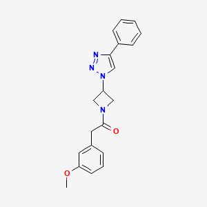molecular formula C20H20N4O2 B2558478 2-(3-methoxyphenyl)-1-(3-(4-phenyl-1H-1,2,3-triazol-1-yl)azetidin-1-yl)ethanone CAS No. 2034424-93-4