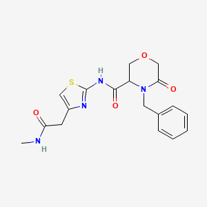 molecular formula C18H20N4O4S B2558483 4-benzyl-N-(4-(2-(methylamino)-2-oxoethyl)thiazol-2-yl)-5-oxomorpholine-3-carboxamide CAS No. 1351581-34-4