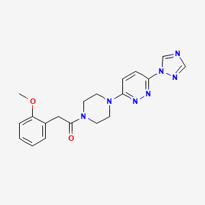 molecular formula C19H21N7O2 B2558485 1-(4-(6-(1H-1,2,4-triazol-1-yl)pyridazin-3-yl)piperazin-1-yl)-2-(2-methoxyphenyl)ethanone CAS No. 1797719-57-3