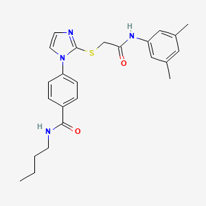 molecular formula C24H28N4O2S B2558495 N-butyl-4-(2-((2-((3,5-dimethylphenyl)amino)-2-oxoethyl)thio)-1H-imidazol-1-yl)benzamide CAS No. 1207036-73-4