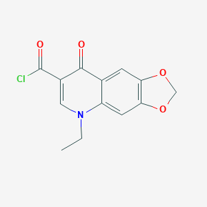 molecular formula C13H10ClNO4 B025585 1,3-Dioxolo(4,5-g)quinoline-7-carbonyl chloride, 5-ethyl-5,8-dihydro-8-oxo- CAS No. 19658-59-4