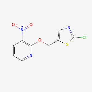 molecular formula C9H6ClN3O3S B2558500 2-[(2-Chloro-1,3-thiazol-5-yl)methoxy]-3-nitropyridine CAS No. 339104-65-3