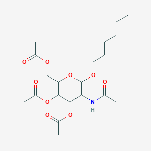 B2558507 (5-Acetamido-3,4-diacetyloxy-6-hexoxyoxan-2-yl)methyl acetate CAS No. 1192067-80-3