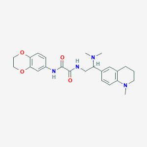 molecular formula C24H30N4O4 B2558508 N'-(2,3-dihydro-1,4-benzodioxin-6-yl)-N-[2-(dimethylamino)-2-(1-methyl-1,2,3,4-tetrahydroquinolin-6-yl)ethyl]ethanediamide CAS No. 922064-32-2