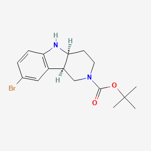 molecular formula C16H21BrN2O2 B2558512 tert-butyl (4aS,9bR)-8-bromo-1,3,4,4a,5,9b-hexahydro-2H-pyrido[4,3-b]indole-2-carboxylate CAS No. 1251021-97-2