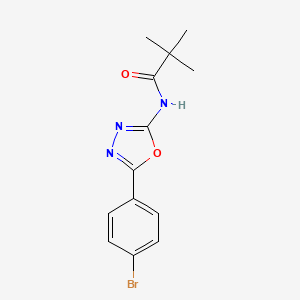 molecular formula C13H14BrN3O2 B2558516 N-[5-(4-bromophenyl)-1,3,4-oxadiazol-2-yl]-2,2-dimethylpropanamide CAS No. 905680-01-5