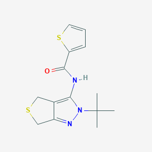 molecular formula C14H17N3OS2 B2558523 N-{2-tert-butyl-2H,4H,6H-thieno[3,4-c]pyrazol-3-yl}thiophene-2-carboxamide CAS No. 361168-99-2