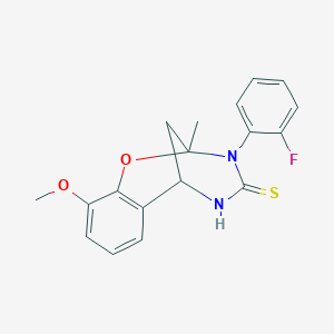 3-(2-fluorophenyl)-10-methoxy-2-methyl-5,6-dihydro-2H-2,6-methanobenzo[g][1,3,5]oxadiazocine-4(3H)-thione