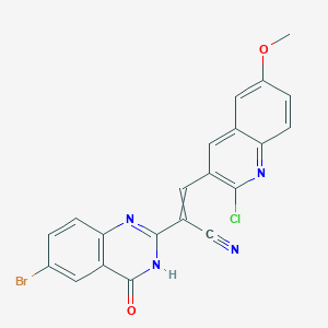 2-(6-Bromo-4-oxo-3,4-dihydroquinazolin-2-yl)-3-(2-chloro-6-methoxyquinolin-3-yl)prop-2-enenitrile