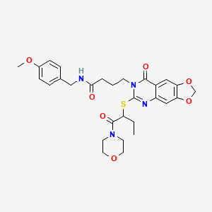 N-(4-methoxybenzyl)-4-[6-{[1-(morpholin-4-ylcarbonyl)propyl]thio}-8-oxo[1,3]dioxolo[4,5-g]quinazolin-7(8H)-yl]butanamide