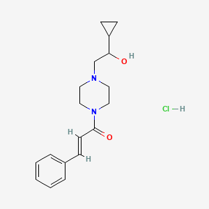 (E)-1-(4-(2-cyclopropyl-2-hydroxyethyl)piperazin-1-yl)-3-phenylprop-2-en-1-one hydrochloride