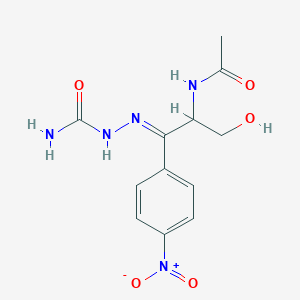molecular formula C12H15N5O5 B255855 N-[2-[(aminocarbonyl)hydrazono]-1-(hydroxymethyl)-2-(4-nitrophenyl)ethyl]acetamide 