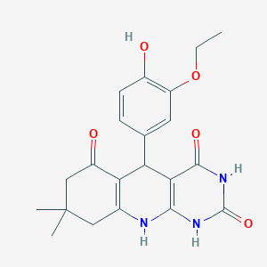 5-(3-ethoxy-4-hydroxyphenyl)-8,8-dimethyl-5,8,9,10-tetrahydropyrimido[4,5-b]quinoline-2,4,6(1H,3H,7H)-trione
