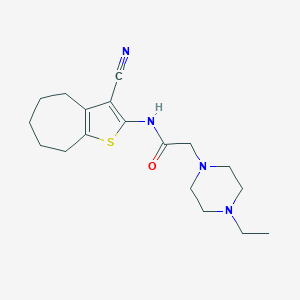 N-(3-cyano-5,6,7,8-tetrahydro-4H-cyclohepta[b]thiophen-2-yl)-2-(4-ethylpiperazin-1-yl)acetamide