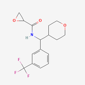 N-[Oxan-4-yl-[3-(trifluoromethyl)phenyl]methyl]oxirane-2-carboxamide